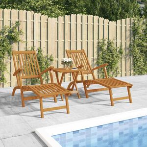 vidaXL Terrasstoelen 2 st met voetensteun massief acaciahout