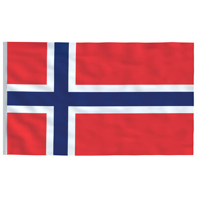 vidaXL Vlag met vlaggenmast Noorwegen 4 m aluminium
