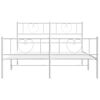 vidaXL Bedframe met hoofd- en voeteneinde metaal wit 150x200 cm