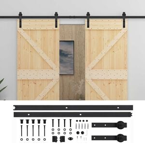 vidaXL Schuifdeur 2 st 100 x 210 cm Massief grenenhout