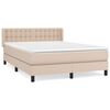 vidaXL Boxspring met matras kunstleer cappuccinokleurig 140x190 cm