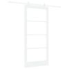 vidaXL Schuifdeur ORKDAL Wit 93 x 202 cm Massief grenenhout en glas