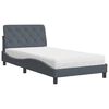 vidaXL Bed met matras fluweel donkergrijs 100x200 cm