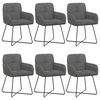 vidaXL Eettafelstoelen 6 st fluweel Donkergrijs 59 x 56,5 x 86 cm