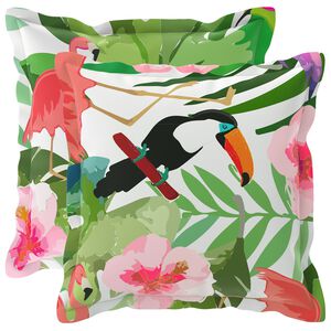 vidaXL Kussensloop 2 st HOUTEN Meerkleurig 30 x 30 cm Polyester