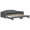 vidaXL Slaapbank met onderschuifbed 100x200 cm stof donkergrijs