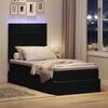 vidaXL Opbergbed met LED met matras met LED Zwart 90 x 190 cm Fluweel