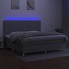 vidaXL Boxspring met matras en LED stof lichtgrijs 200x200 cm