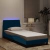 vidaXL Bedframe met LED zonder matras "Hanko" fluweel blauw 90x190 cm