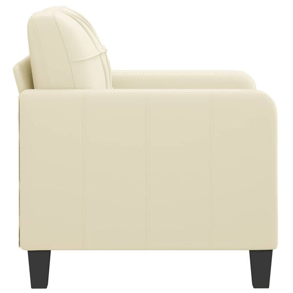 vidaXL Fauteuil 60 cm kunstleer crèmekleurig
