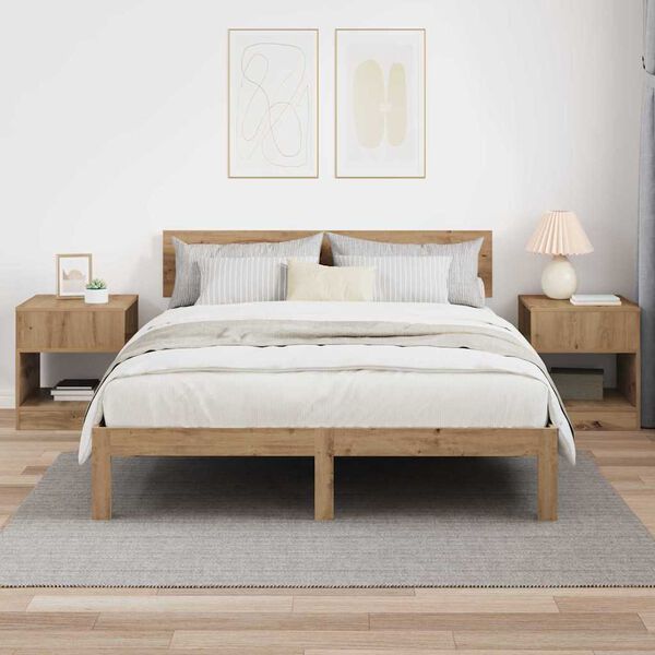 vidaXL Bijzettafel 2 pcs Artisan Eiken 40,5 x 40 x 45 cm Bewerkt hout