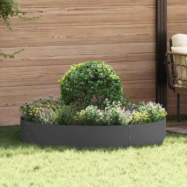 vidaXL Tuin Bloempot 5 pcs Zwart 120 x 120 x 20 cm Koudgewalst staal