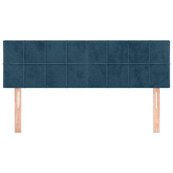 vidaXL Hoofdborden 144x5x78/88 cm fluweel donkerblauw