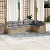 vidaXL 8-delige Loungeset met kussens poly rattan beige