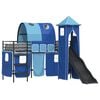 vidaXL Stapelbed voor kinderen Effen Zwart en Blauw 90 x 190 cm Metaal