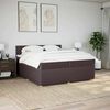 vidaXL Boxspring met matras stof donkerbruin 200x200 cm