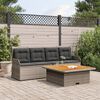vidaXL 3-delige Loungeset met kussens poly rattan grijs