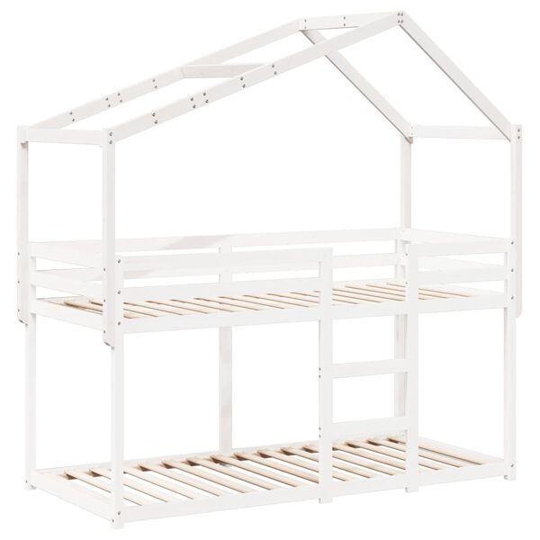 vidaXL Kinderbedhuisje 213x95,5x144,5 cm massief grenenhout wit