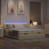 vidaXL Ottoman bed met matrassen en LED's 160x200cm stof cr&egrave;mekleurig