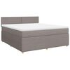 vidaXL Boxspring met matras stof taupe 180x200 cm