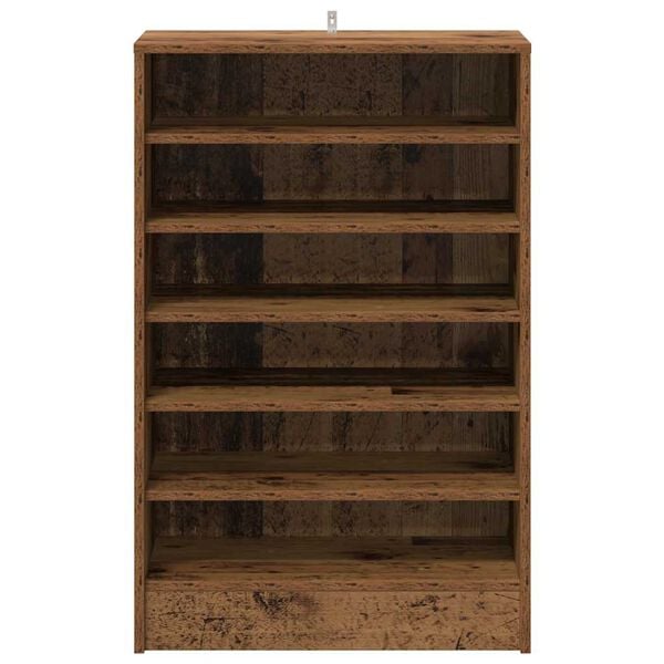 vidaXL Schoenenkast 60x35x92 cm bewerkt hout oud houtkleurig