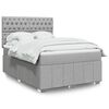 vidaXL Boxspring met matras stof lichtgrijs 160x200 cm
