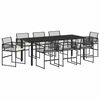 vidaXL Tuin eettafelset 9 st Zwart poly rattan