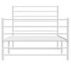 vidaXL Bedframe met hoofd- en voeteneinde metaal wit 75x190 cm