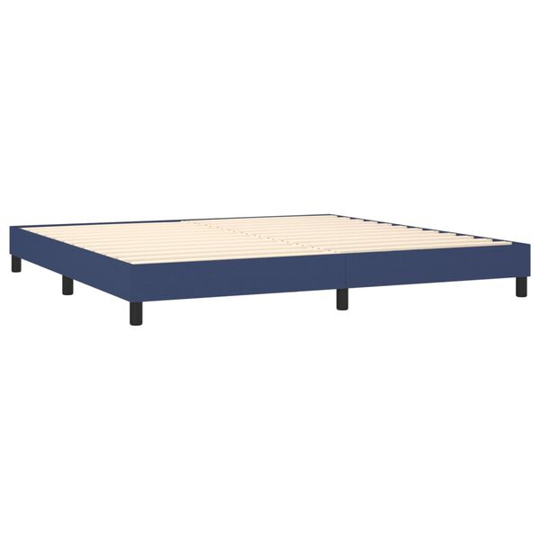 vidaXL Boxspring met matras stof blauw 200x200 cm