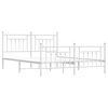 vidaXL Bedframe met hoofd- en voeteneinde metaal wit 183x213 cm
