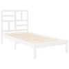 vidaXL Bedframe massief hout wit 75x190 cm