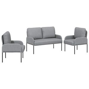 vidaXL Sofa-Sets 3 st Lichtgrijs Multiplex
