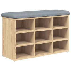vidaXL Schoenenbank Sonoma Eiken 82x32x50 cm Bewerkt Hout