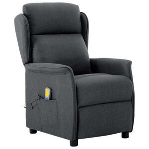 vidaXL Massagestoel Donkergrijs 93.5 x 67.5 x 101.5 cm Stof