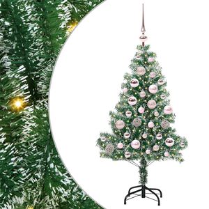 vidaXL Kunstmatige Kerstboom Sneeuw Gevlochten met LED Licht 120 cm