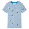 Kindershirt 140 gem&ecirc;leerd blauw