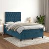 vidaXL Boxspring met matras fluweel donkerblauw 120x190 cm