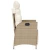 vidaXL Tuinstoelen 2 st verstelbaar met voetensteun poly rattan beige