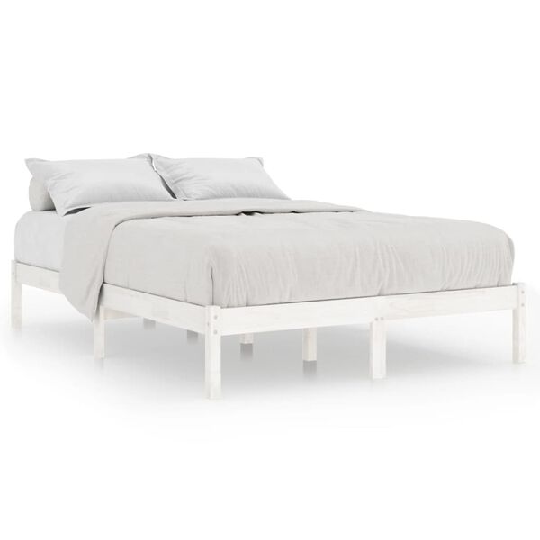 vidaXL Bedframe massief hout wit 180x200 cm