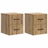 vidaXL Wandbeugel Bedkast 2 pcs Artisanaal eiken 34,5 x 33 x 40 cm