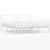 vidaXL Bedframe met hoofd- en voeteneinde metaal wit 200x200 cm
