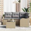 vidaXL Tuin Sofa Set met kussen 5 pcs Beige Poly riet
