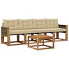 vidaXL Buiten bankenset met kussen 5 pcs Natuurlijk en Beige