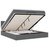 vidaXL Bed poef met matras en LED's 180x200 cm stof donkergrijs