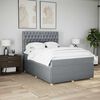 vidaXL Boxspring met matras stof lichtgrijs 140x200 cm