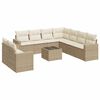 vidaXL 10-delige Loungeset met kussens poly rattan beige