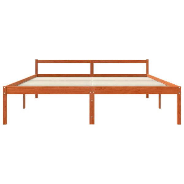 vidaXL Bedframe Wasbruin 200 x 200 cm Massief grenenhout