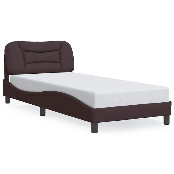 vidaXL Bedframe zonder matras "Hvar" 90x200 cm stof donkerbruin