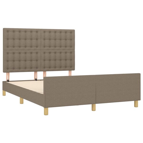 vidaXL Bedframe zonder matras stof taupe 140x200 cm