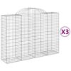 vidaXL Schanskorven 3 st gewelfd 200x50x140/160 cm ijzer